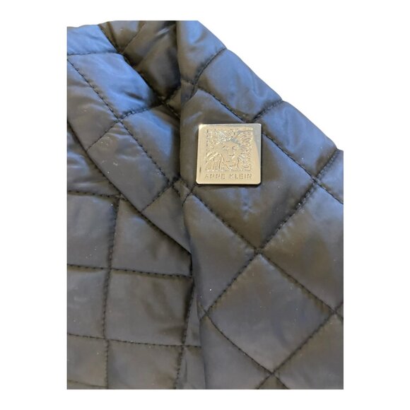 Anne Klein Women's Midweight Jacket Black Quilted, Side Hip Slit, Front Snap XXL - Picture 8 of 14